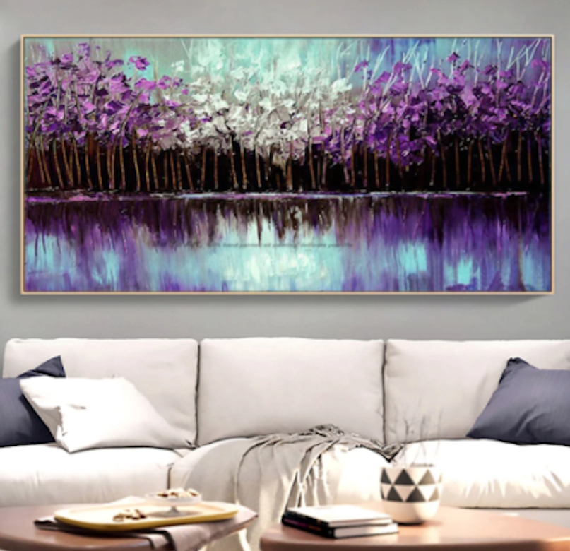 Tableau Purple Series - 4 Acrylique sur toile - Pièce unique